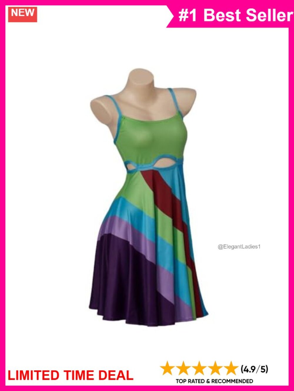 Spandex Mini Dress Bodycon Cut-Out Backless Sleeveless Club Party - Picture 2 of 5